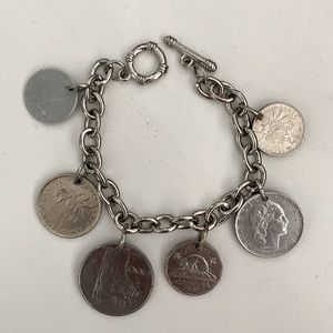 European coins charm bracelet